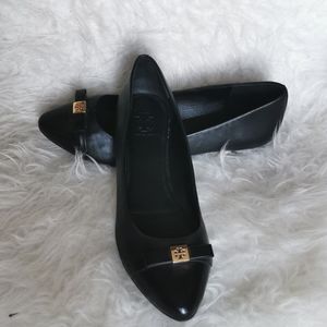 Tory Burch Black Leather Flats